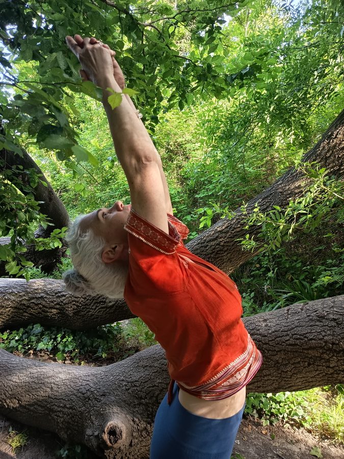 Magali en pratique de yoga dans la nature